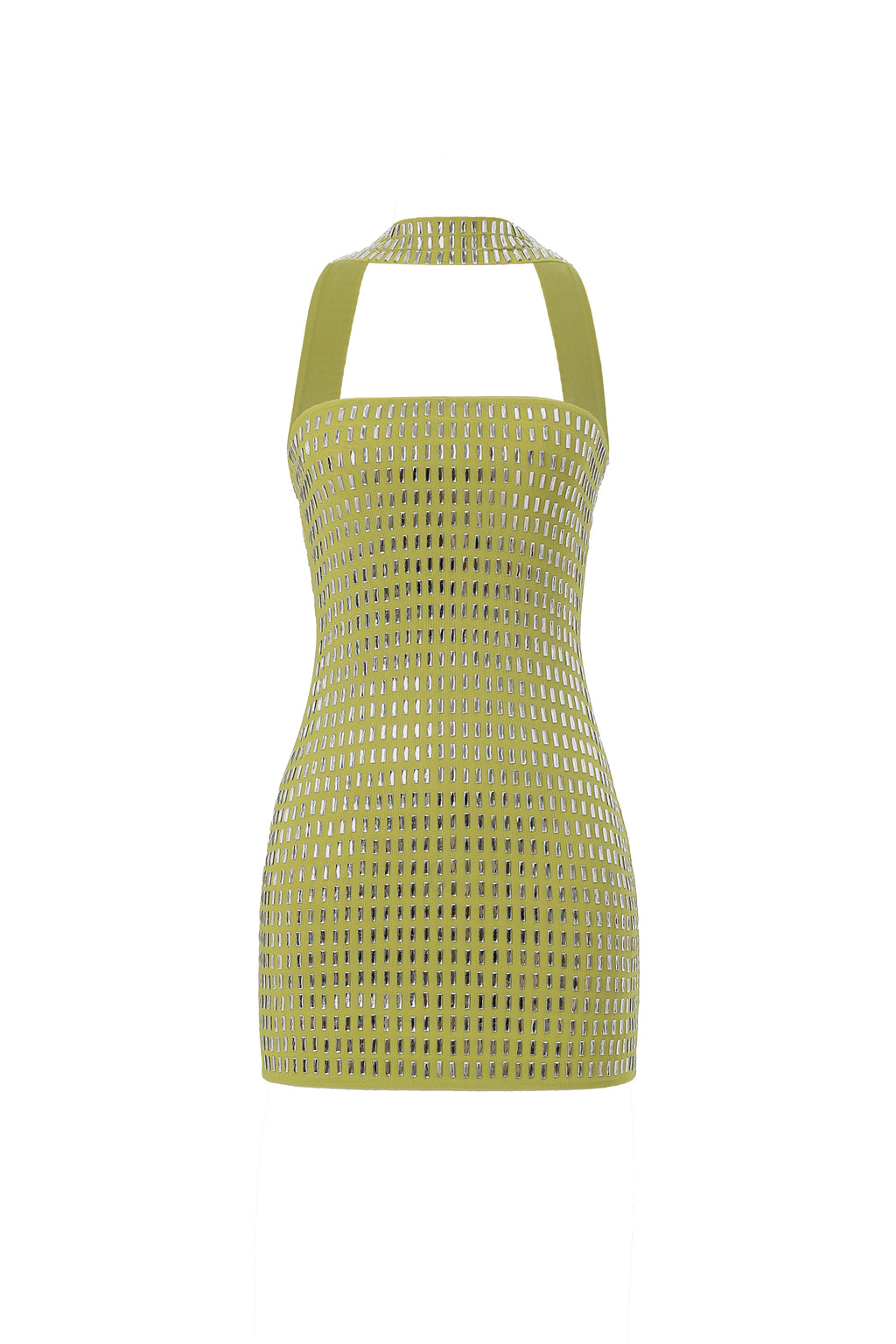 Mindi Halter Sleeveless Diamond Mini Dress	