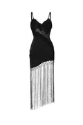Gracie Sleevess Flowers Tassels Maxi Dress	