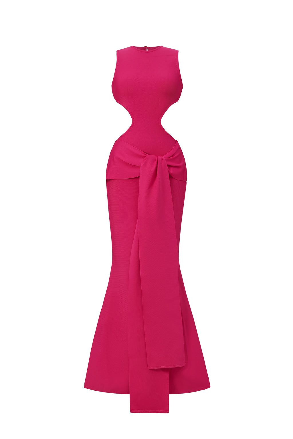 Tinnie Sleeveless Hollow Out Ribbon Bandage Maxi Dress	