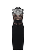 Priscilla Sleeveless Lace Bandage Midi Dress	