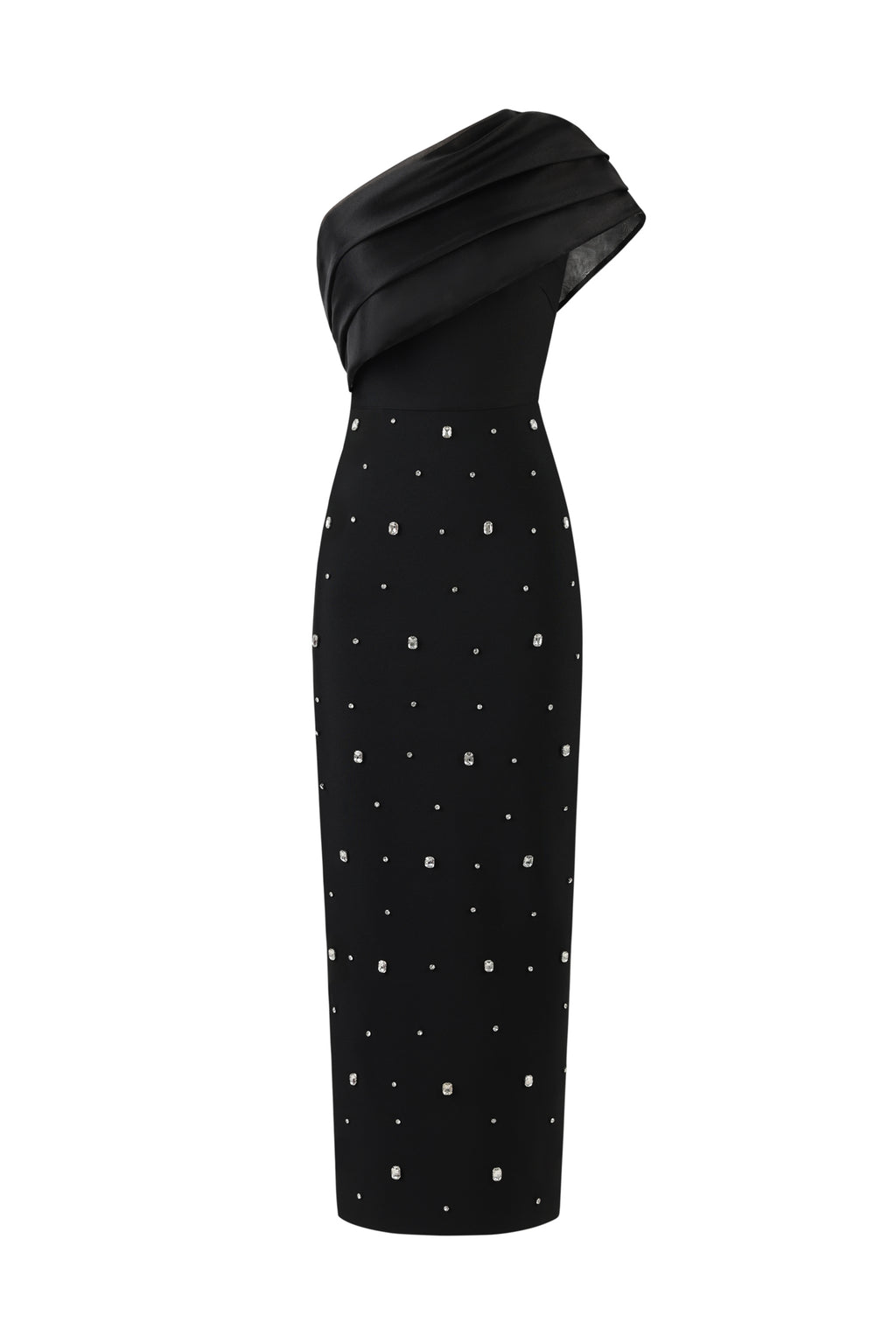 Ninon One Shoulder Sleeveless Diamond Bandage Maxi Dress	