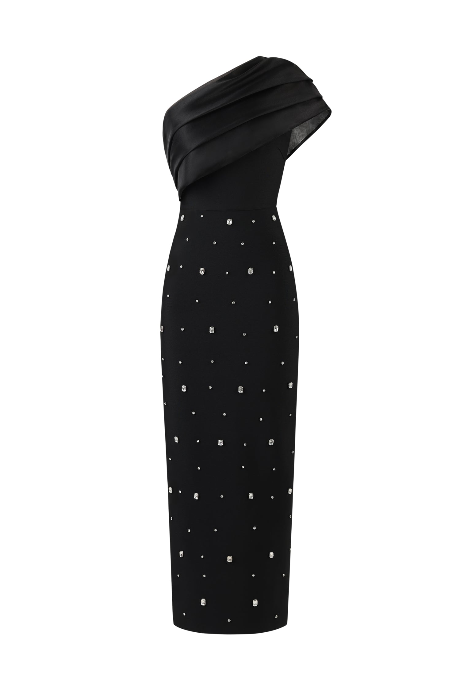 Ninon One Shoulder Sleeveless Diamond Bandage Maxi Dress	