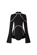 Teagan Long Sleeves High Neck Irregular Puff Sleeves Mini Dress	