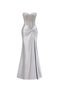 Denny Strapless Sequin High Slit Maxi Dress