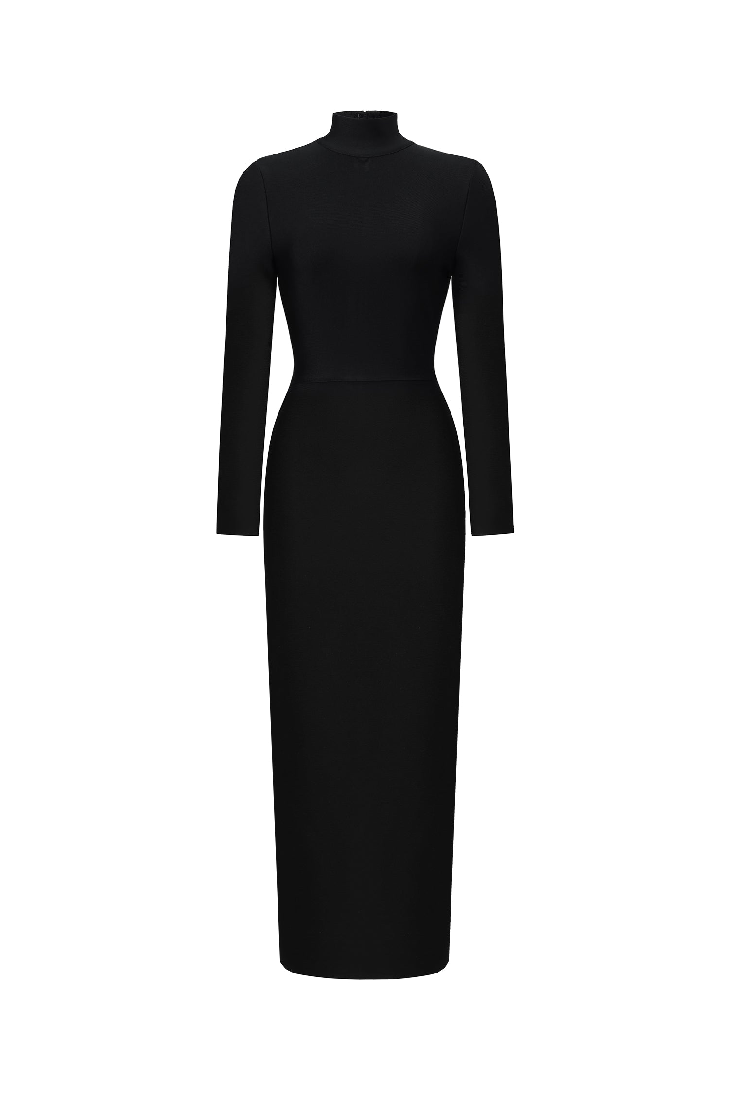 Easton Classic Contour High Neck Long Sleeve Bandage Maxi Dress	