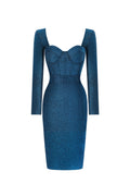 Gani Classic Contour Long Sleeve Bandage Maxi Dress	