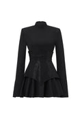 Tanria Classic Tailored Long Sleeve Crystal Mini Dress	