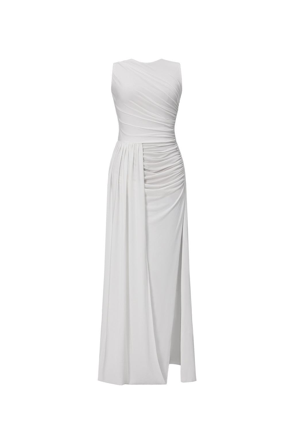 Persasy Chic Contour Sleeveless Ruched Knit Maxi Dress	