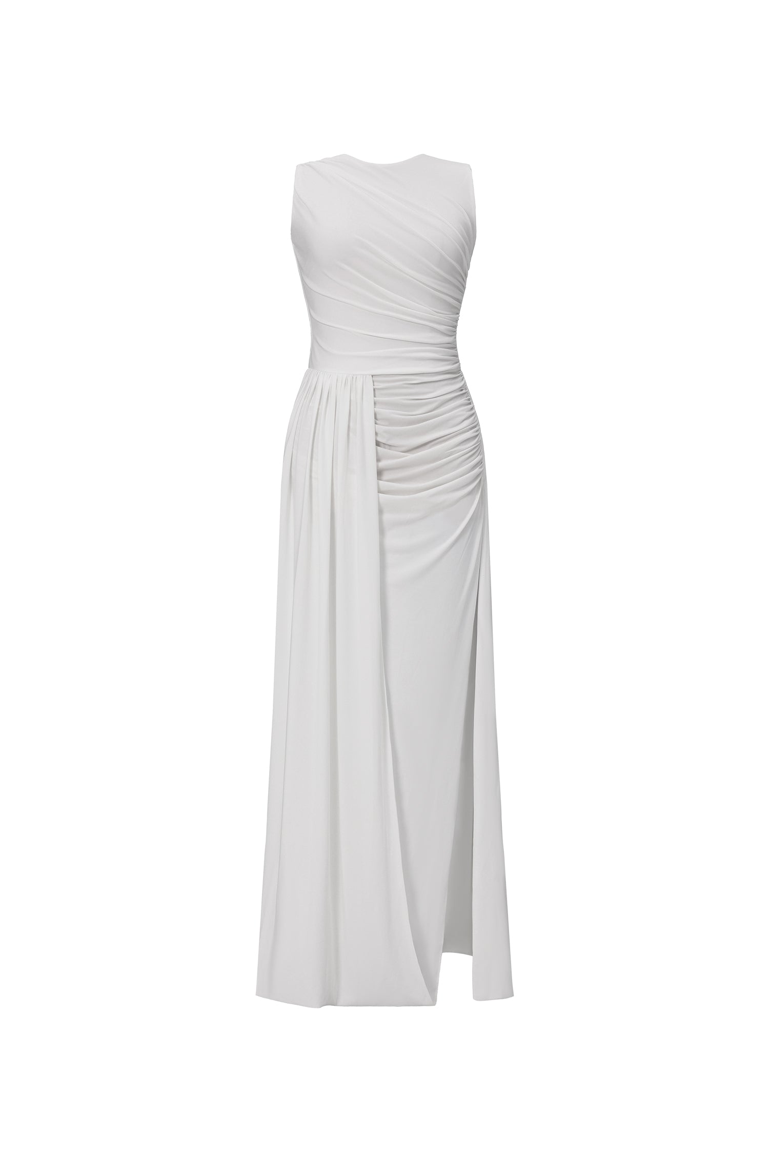 Persasy Chic Contour Sleeveless Ruched Knit Maxi Dress	
