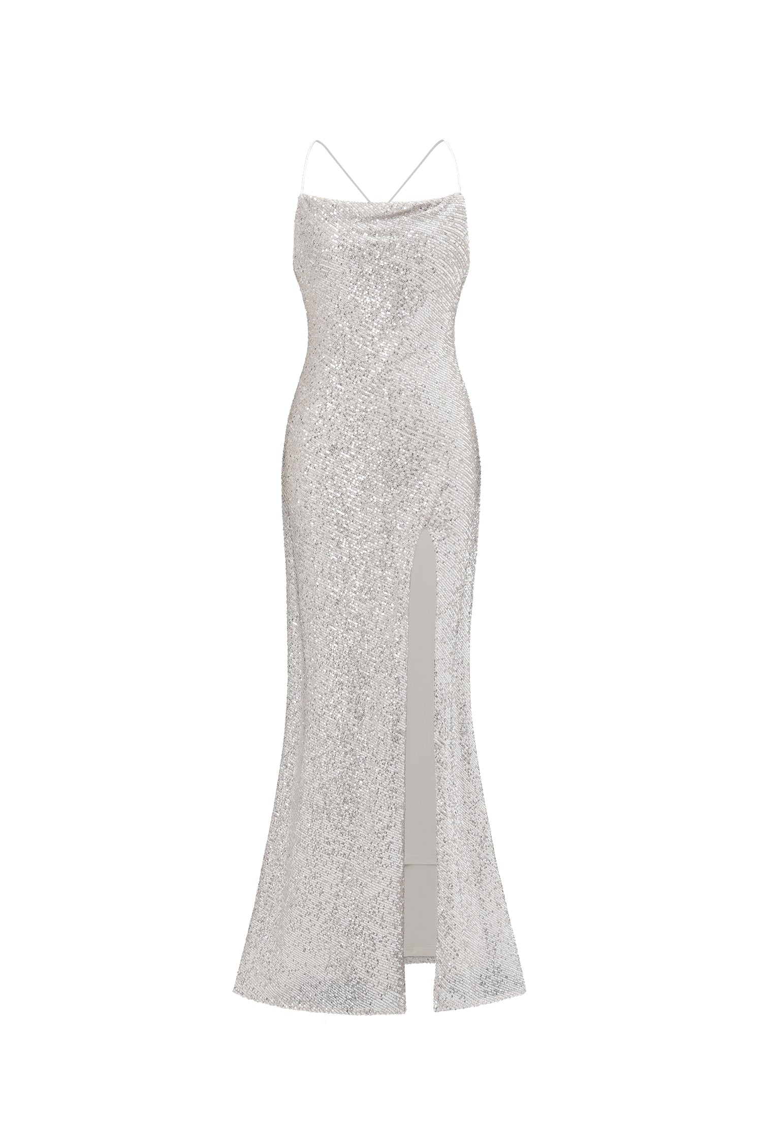 Fagra Glamorous Contour Sleeveless High Slit Sequin Maxi Dress	