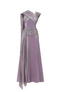 Rebekah Elegant Flowy Sleeveless Pleated Drape Maxi Dress	