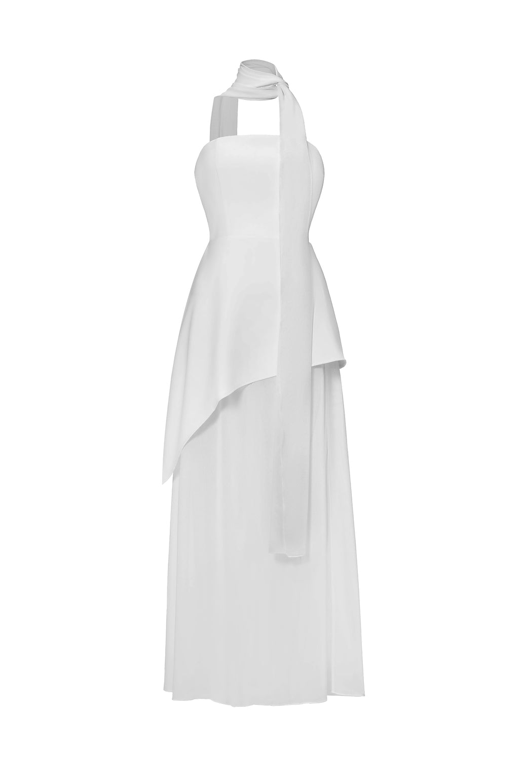 Kater Elegant Tailored Strapless Woven Mesh Maxi Dress	