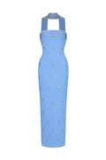 Marina Glamorous Contour Strapless Rhinestone Bandage Maxi Dress	
