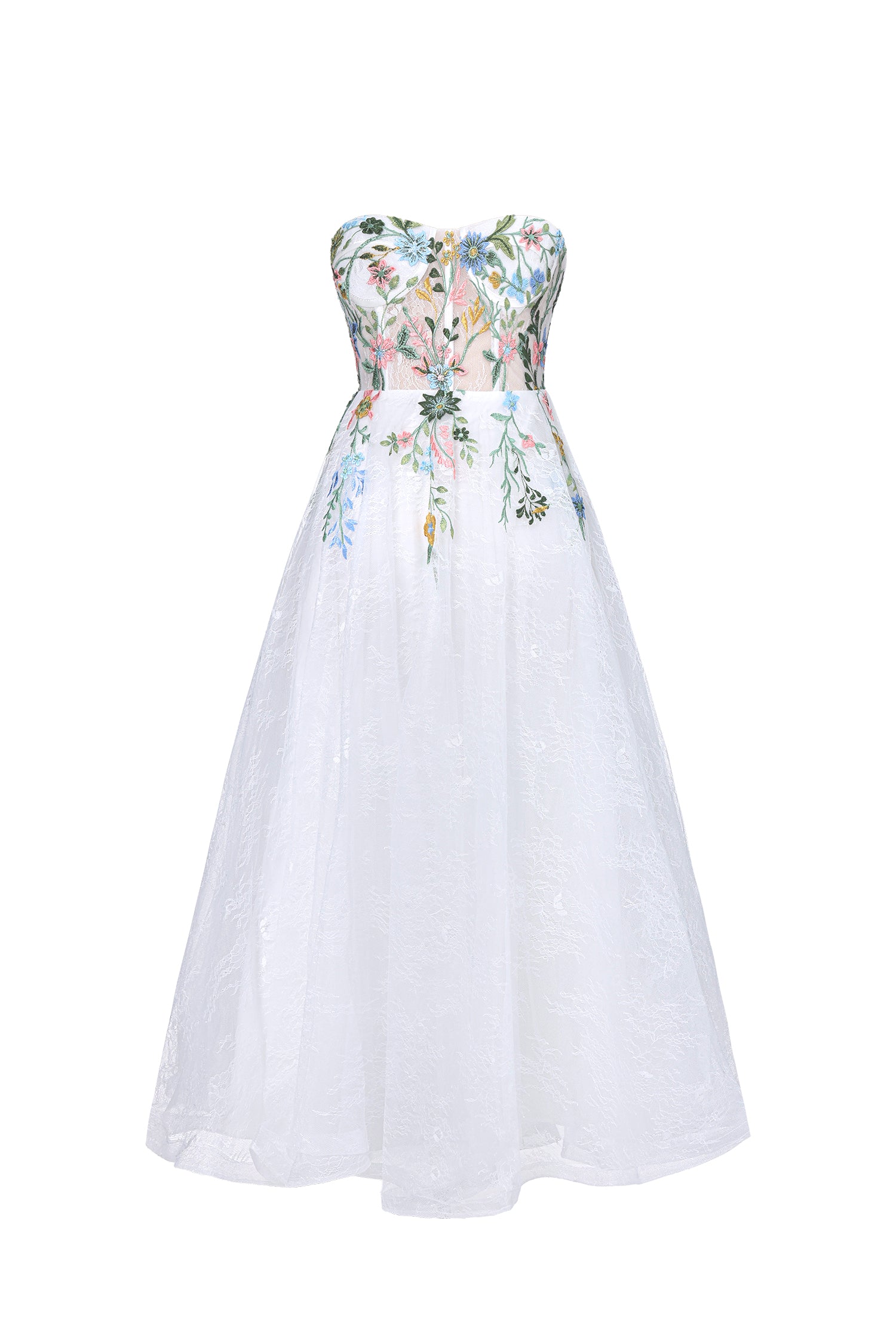 Joie Romantic Tailored Floral Embroidered Lace Maxi Dress	