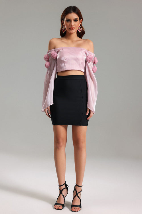 Facia Off-Shoulder Short Top	