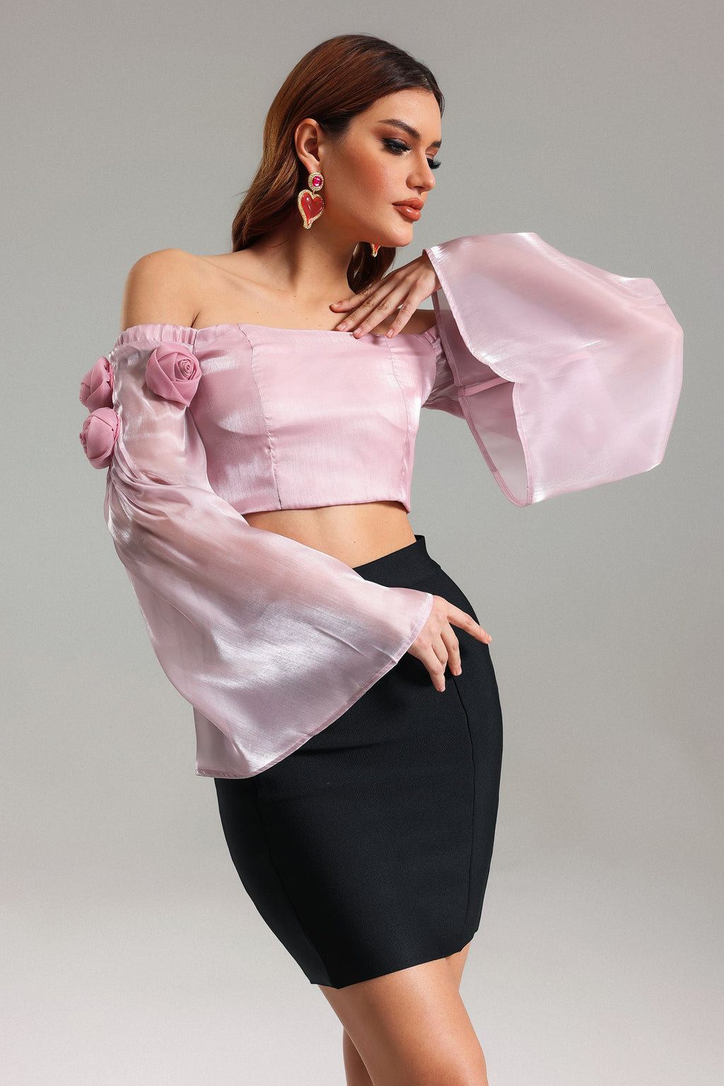 Facia Off-Shoulder Short Top	