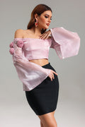 Facia Off-Shoulder Short Top	