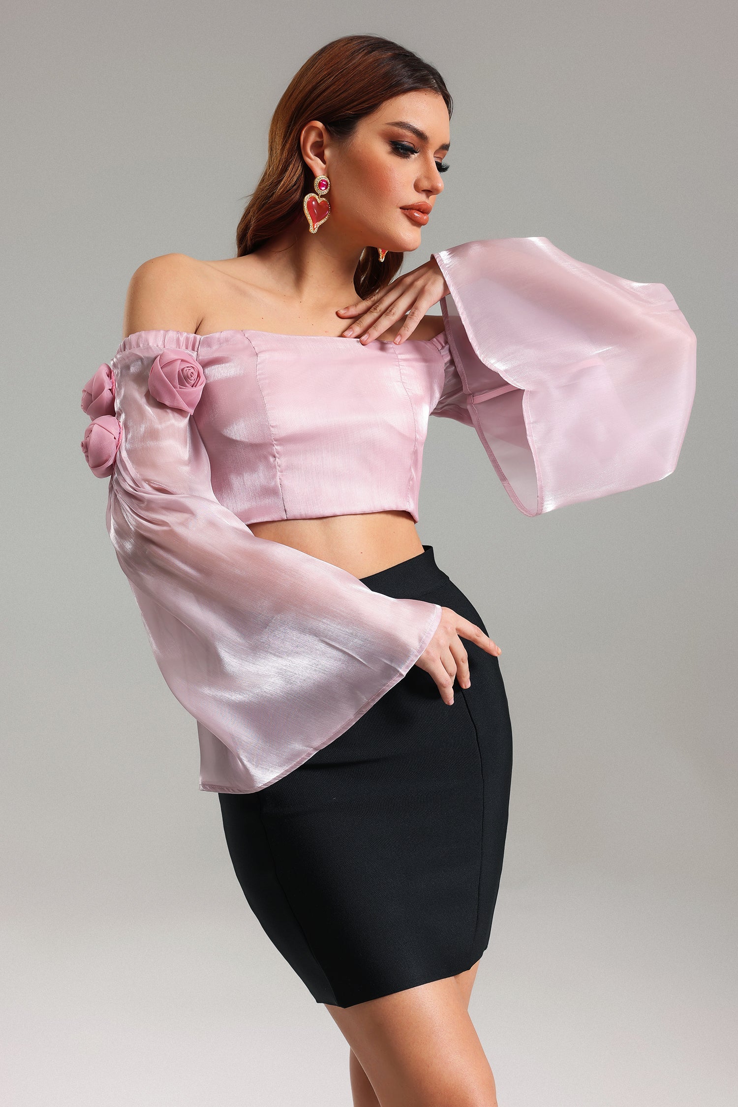 Facia Off-Shoulder Short Top	