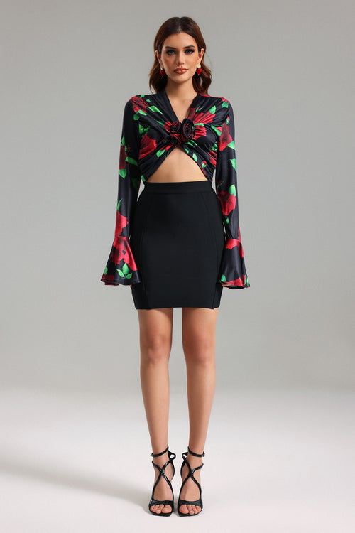 Fern Bell Sleeves Printed Top	