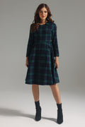 Gloria Lapel Plaid Dress	