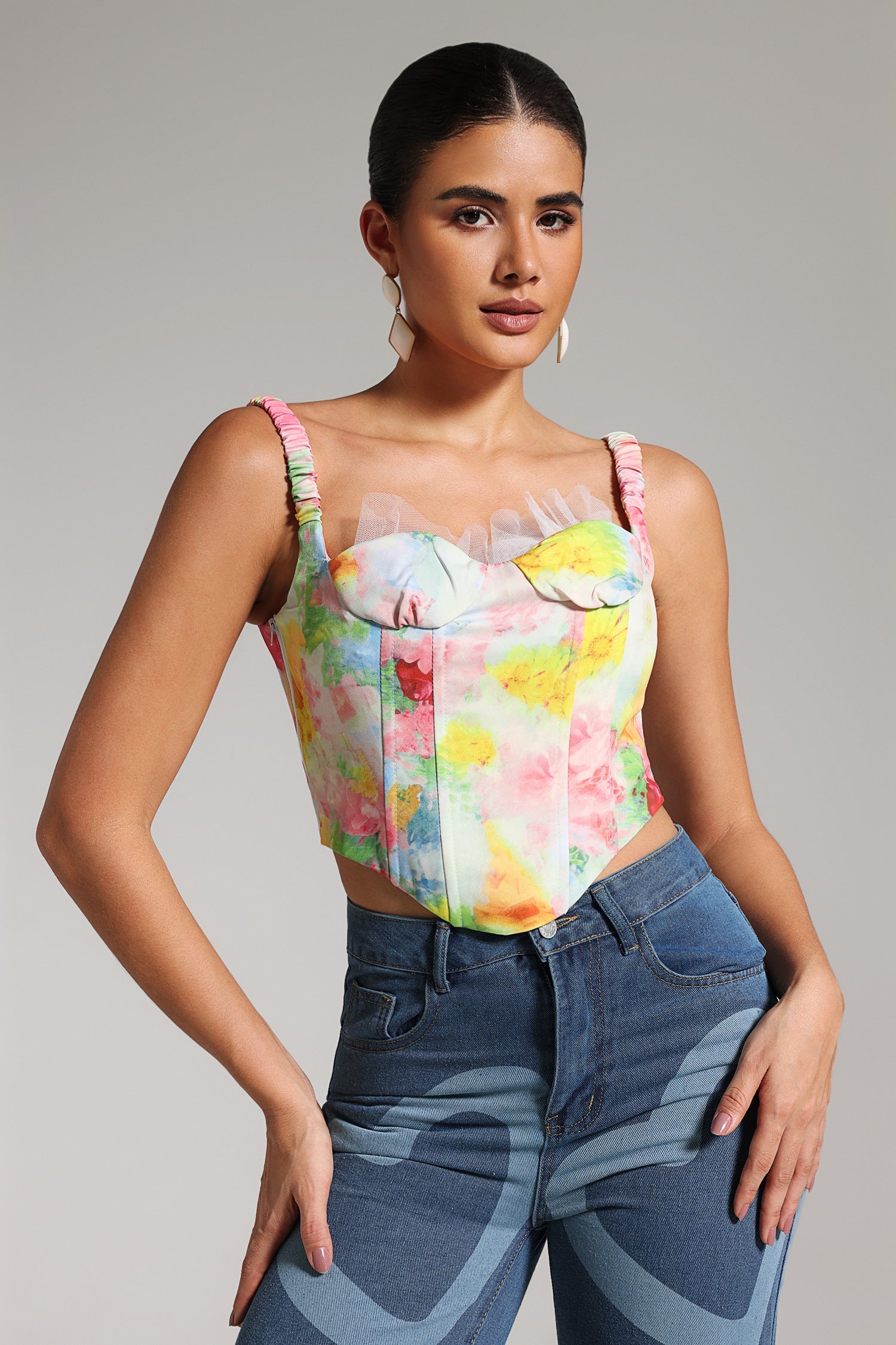 Grinin Printed Bustier Top	