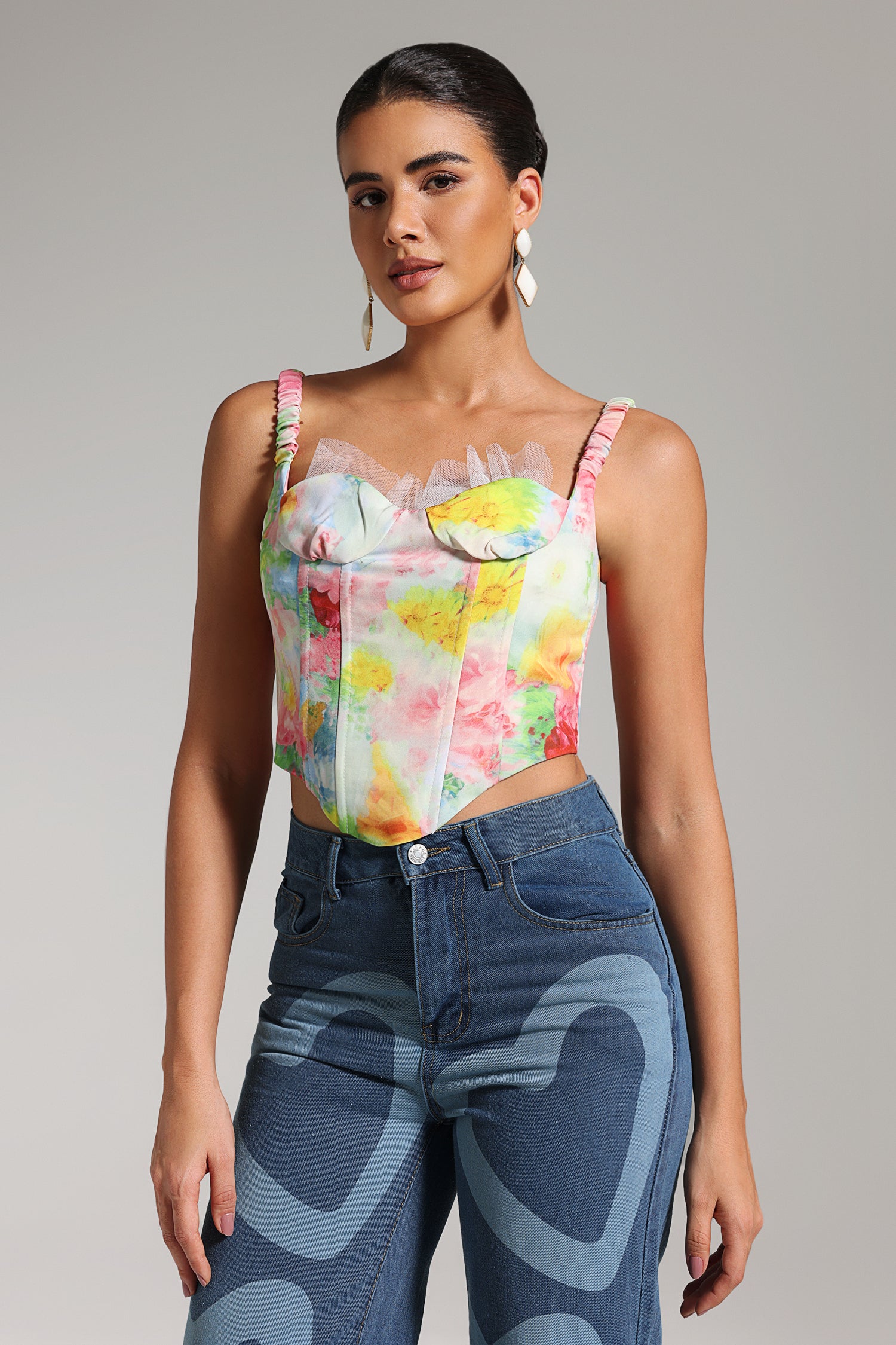 Grinin Printed Bustier Top	