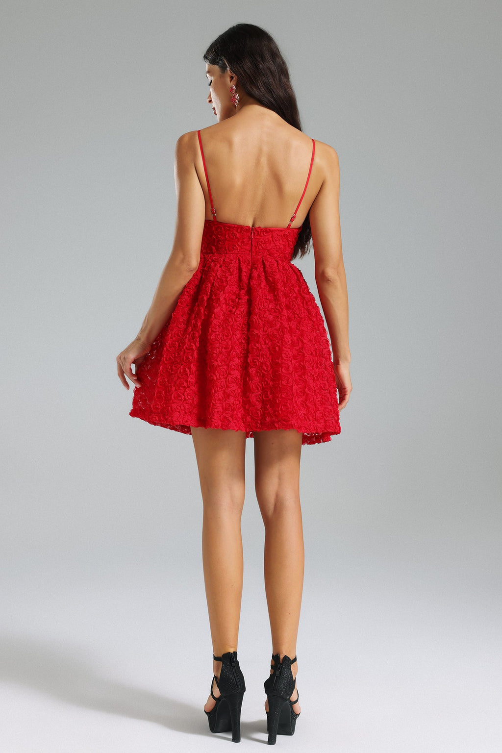 Ikira Flower V Neck Flared Dress	