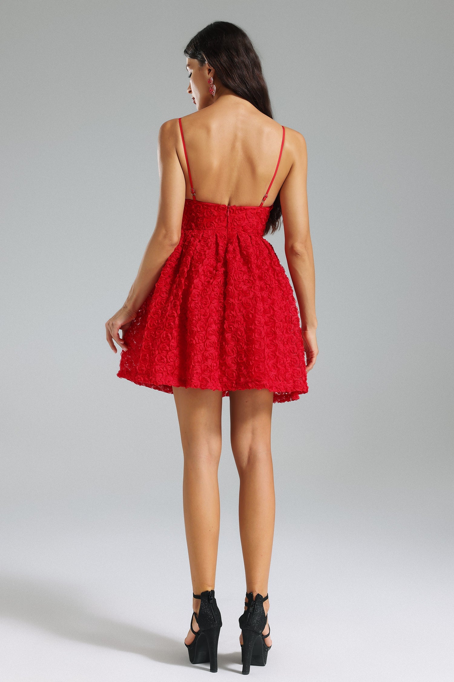 Ikira Flower V Neck Flared Dress	
