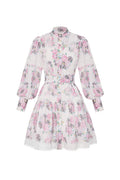 Myrna Lace Decorated Printed Dress	