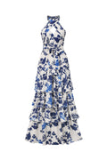 Ninon Halterneck Printed Layered Maxi Dress	