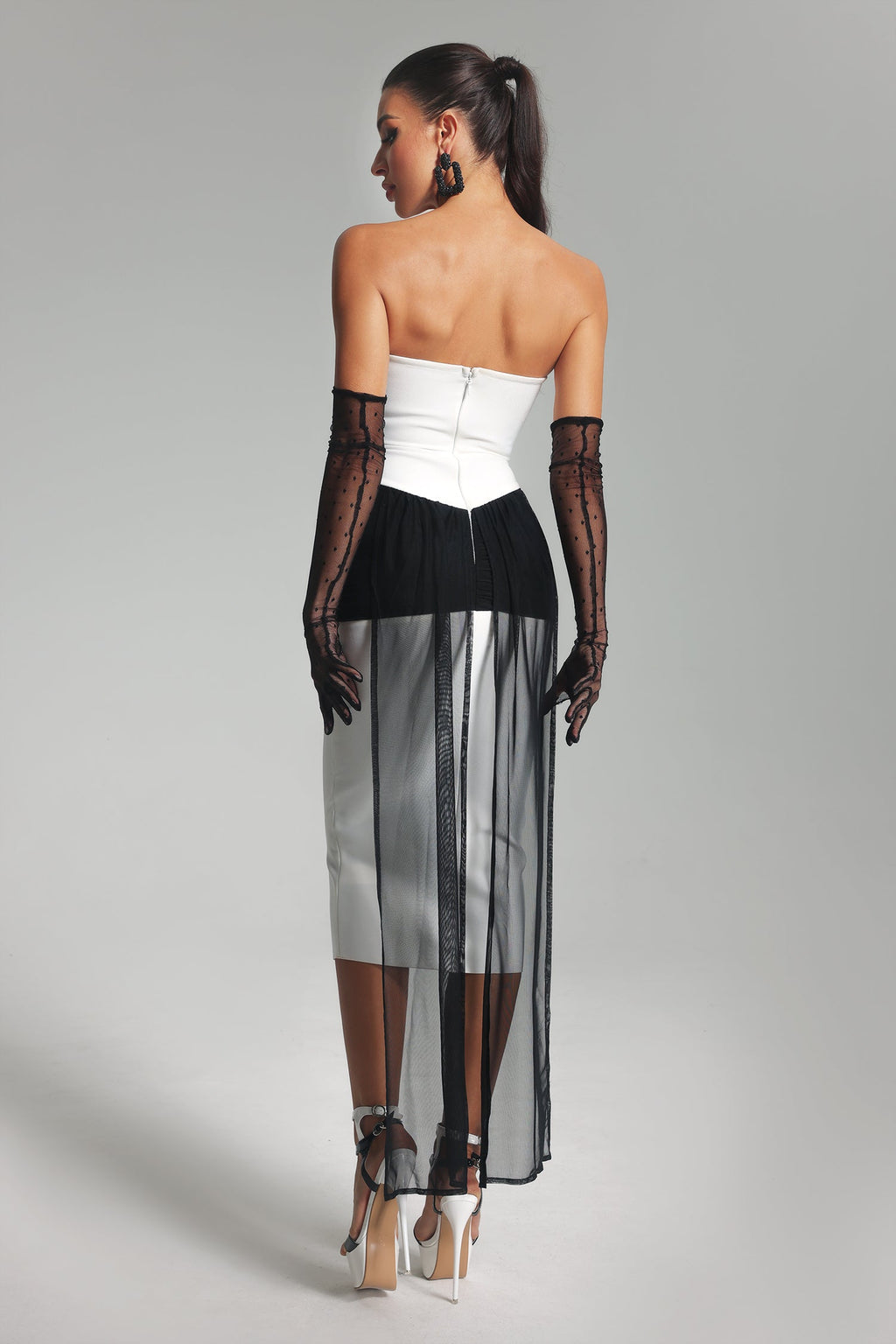 Jillie Mesh Bandage Midi Dress	