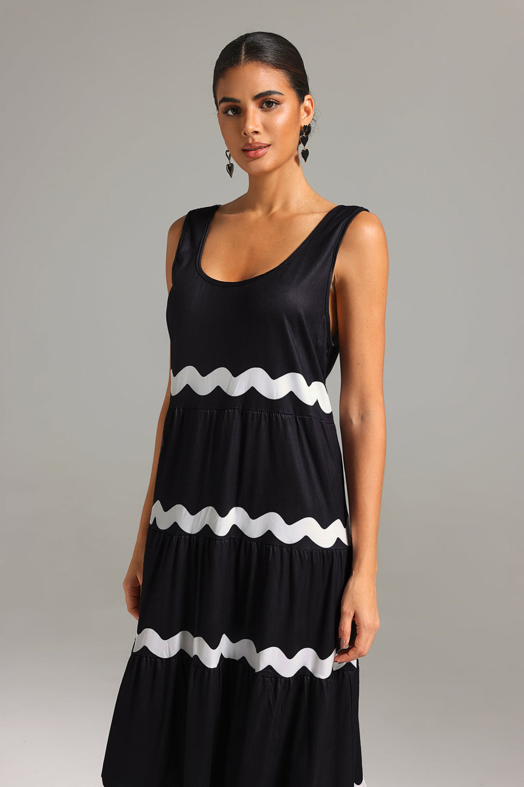 Kavaza Sleeveless Stripe Maxi Dress	