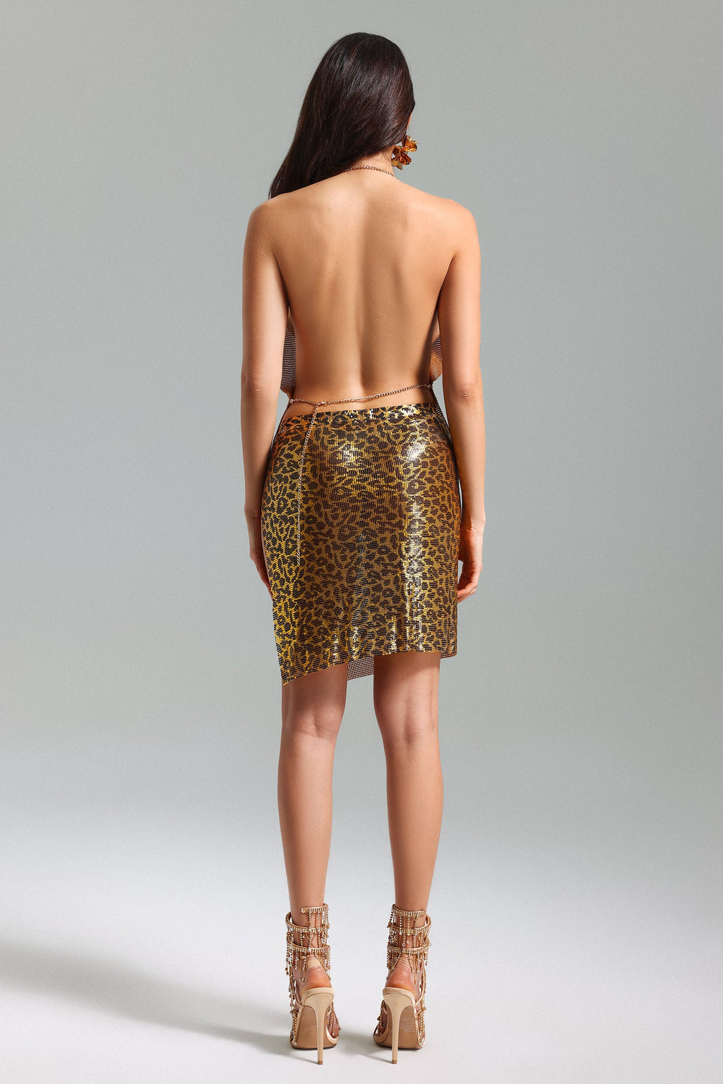 Kiele V Neck Leopard Metal Set	