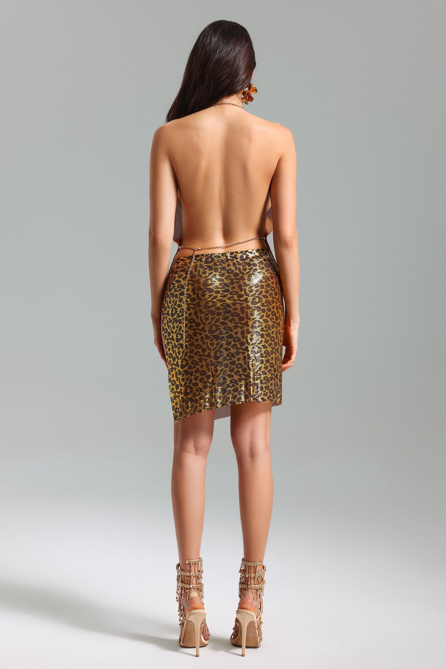 Kiele V Neck Leopard Metal Set	