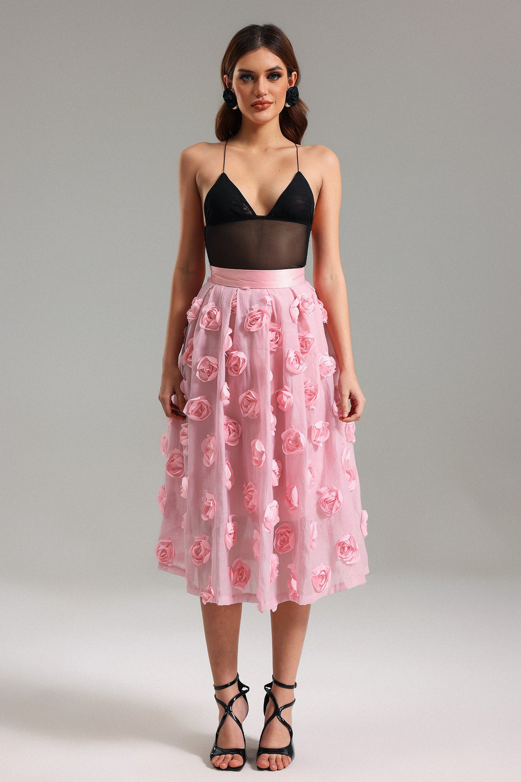 Timesha Flowers Mesh Skirt	