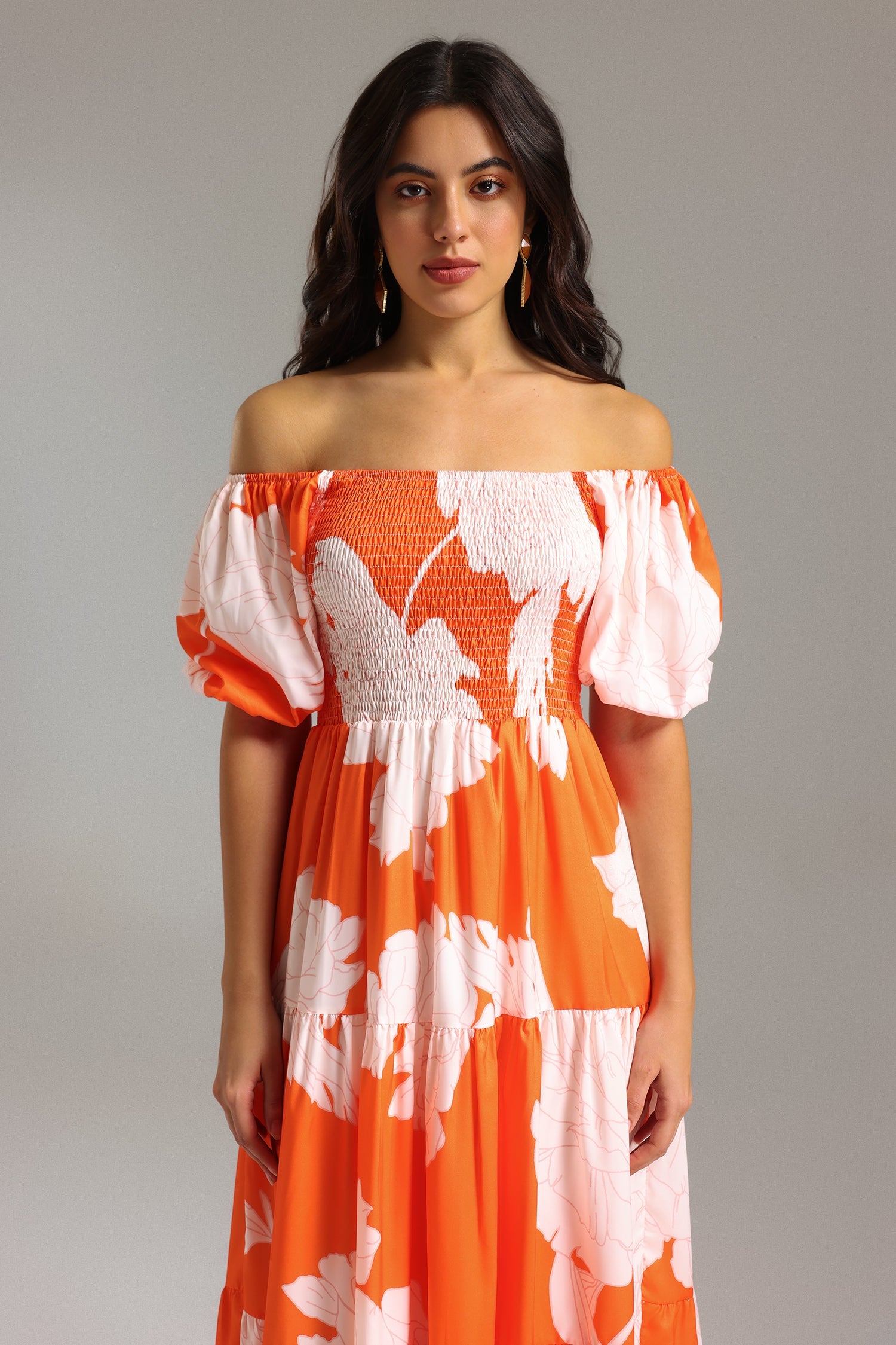 Una Off Shoulder Printed Dress	