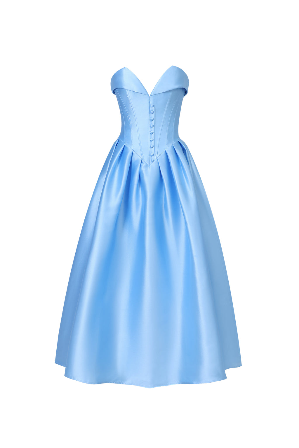 Kila Pleated V-neck strappy midi-length dress	