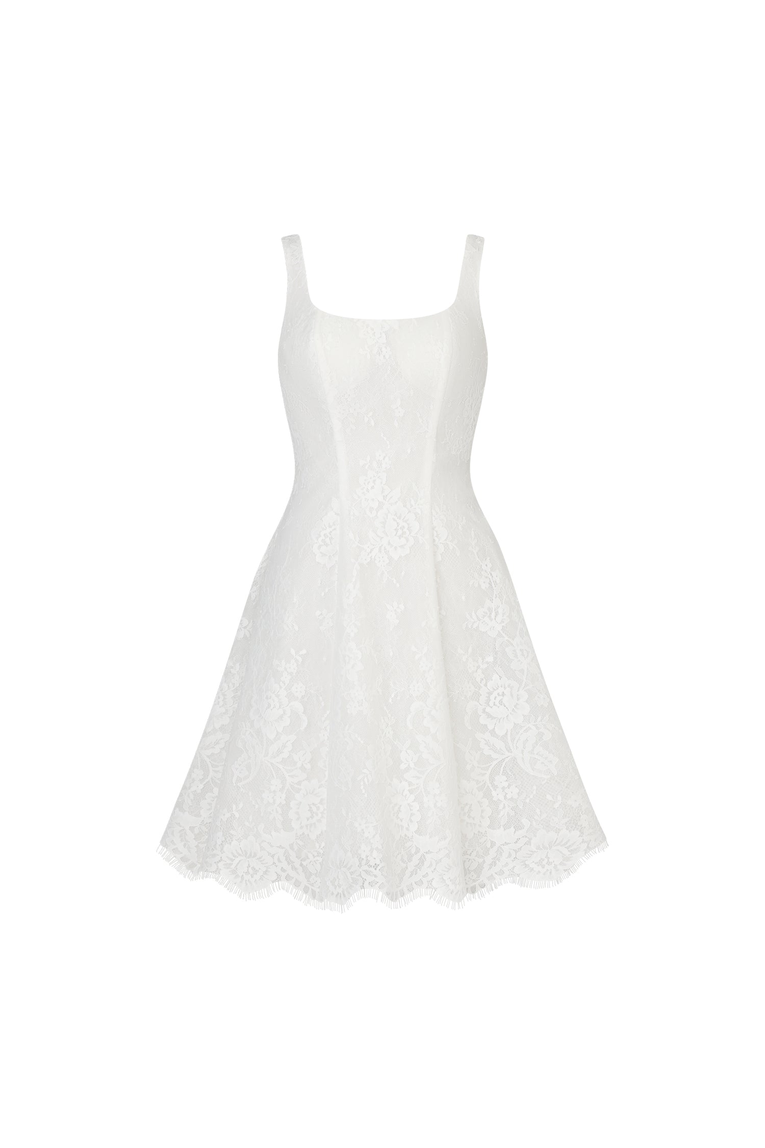 Tutuni Lace square-neck halter mini dress	