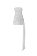 Vali Strapless pleated ribbon mini skirt	