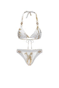 Rina Halter Sleeveless Diamond Gold Stamping Bikini	