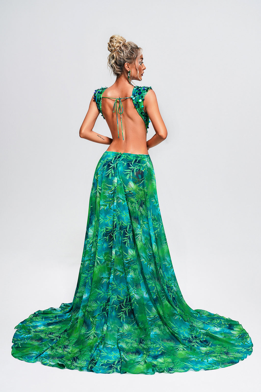 Yoland Printed Embellished Maxi Dress	