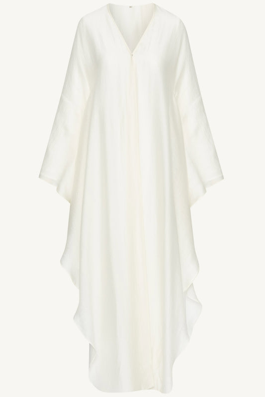 Ahlam Silk Abaya & Dress Set - Moonbeam