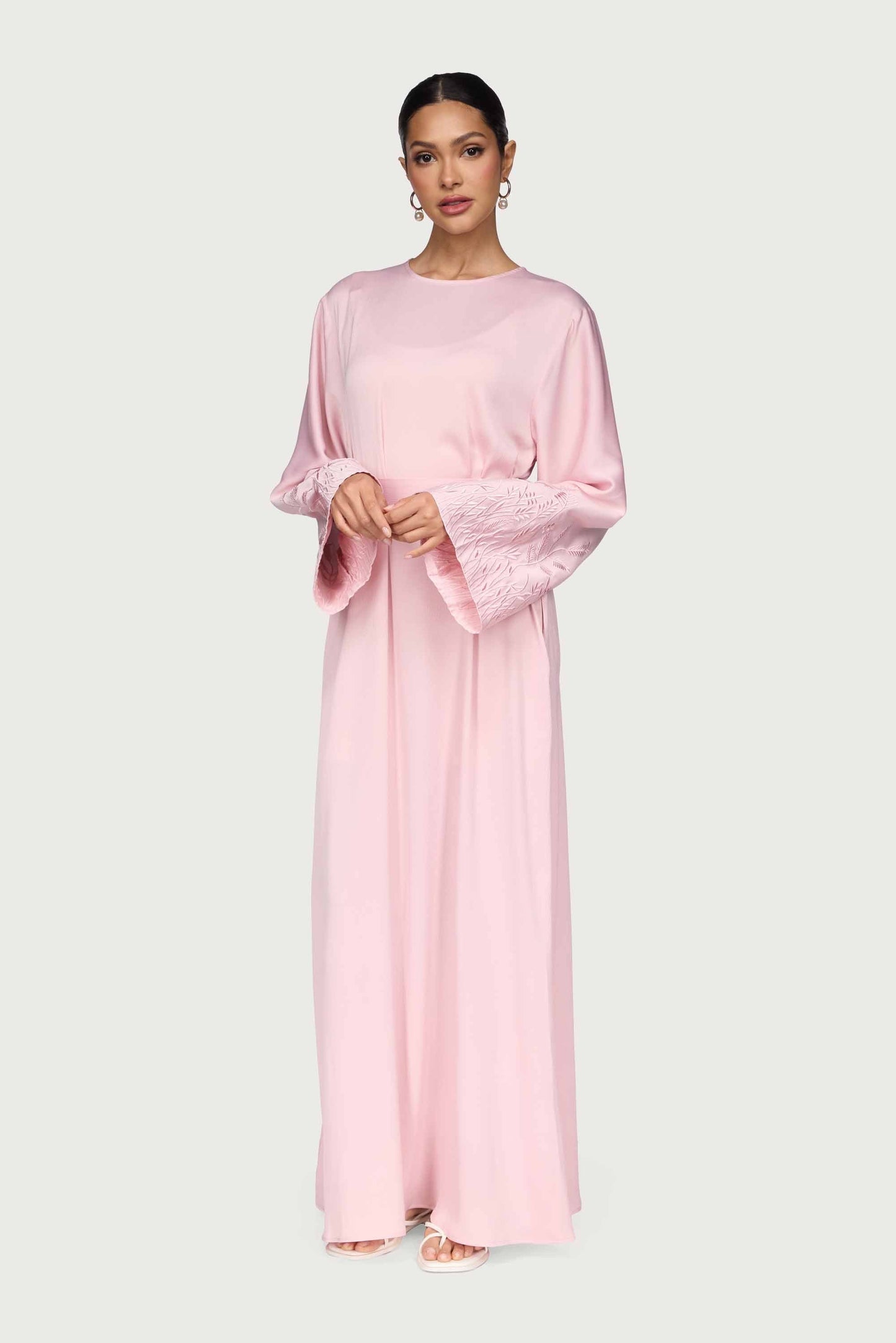 Ascia Embroidered Maxi Dress - Pastel Pink