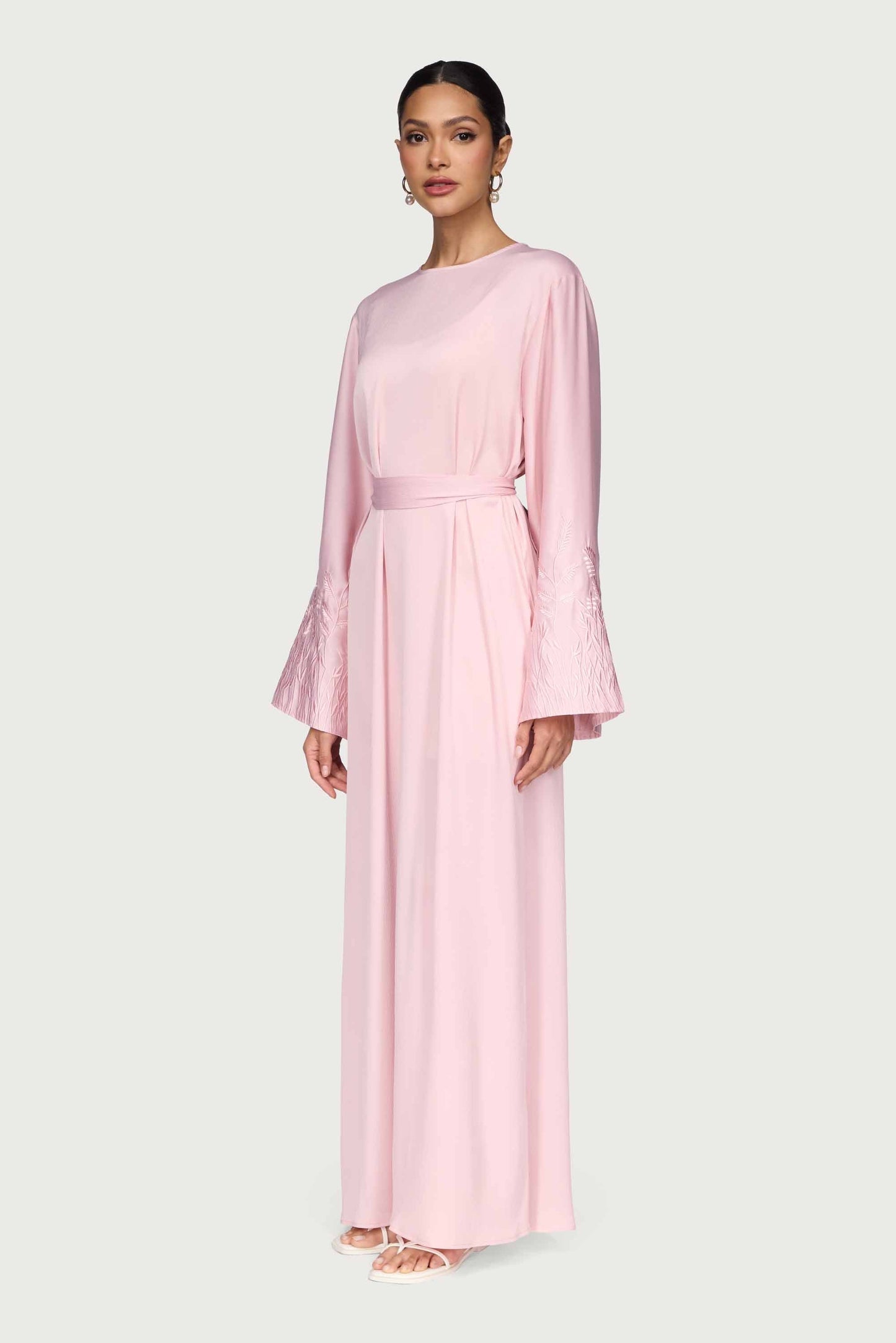 Ascia Embroidered Maxi Dress - Pastel Pink