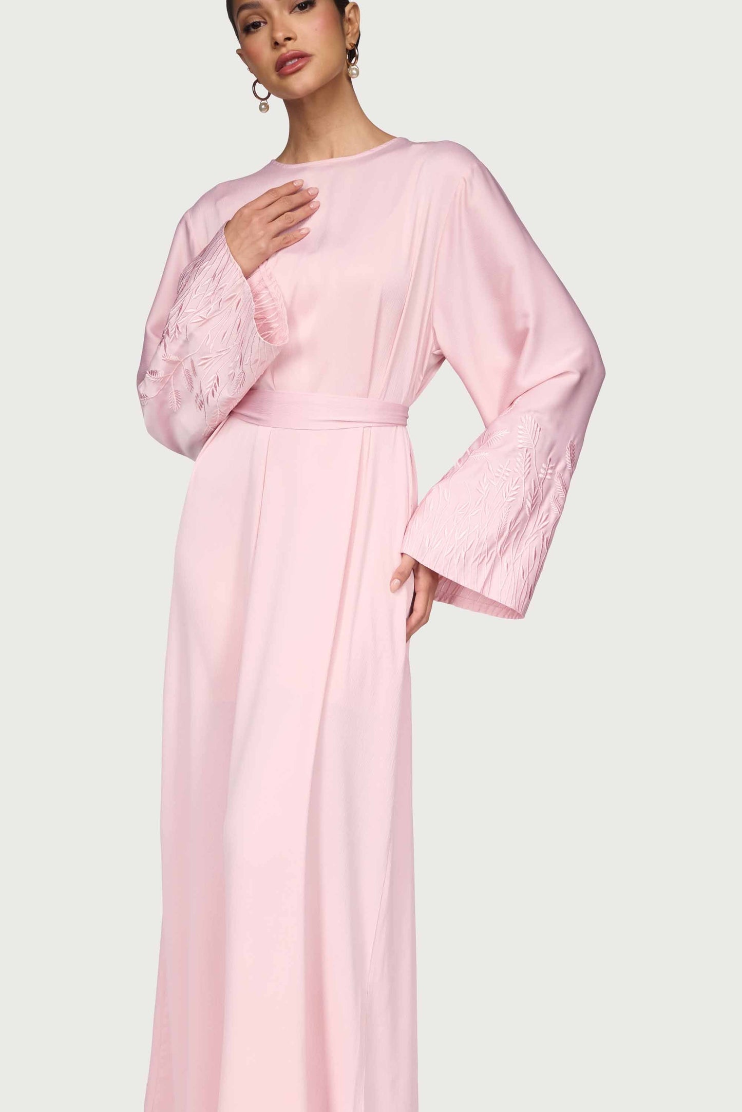 Ascia Embroidered Maxi Dress - Pastel Pink