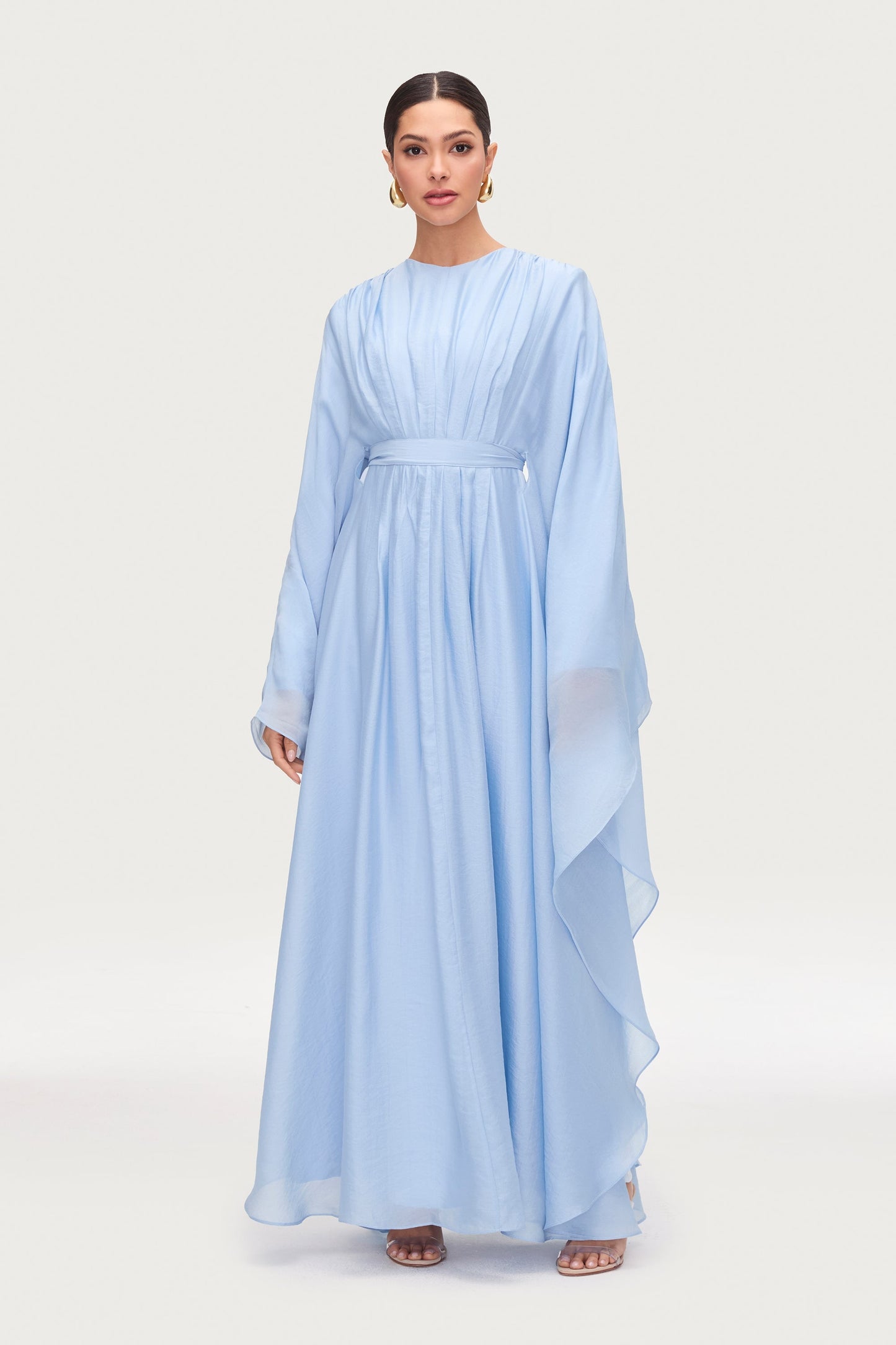 Aura Pleated Maxi Dress - Powder Blue