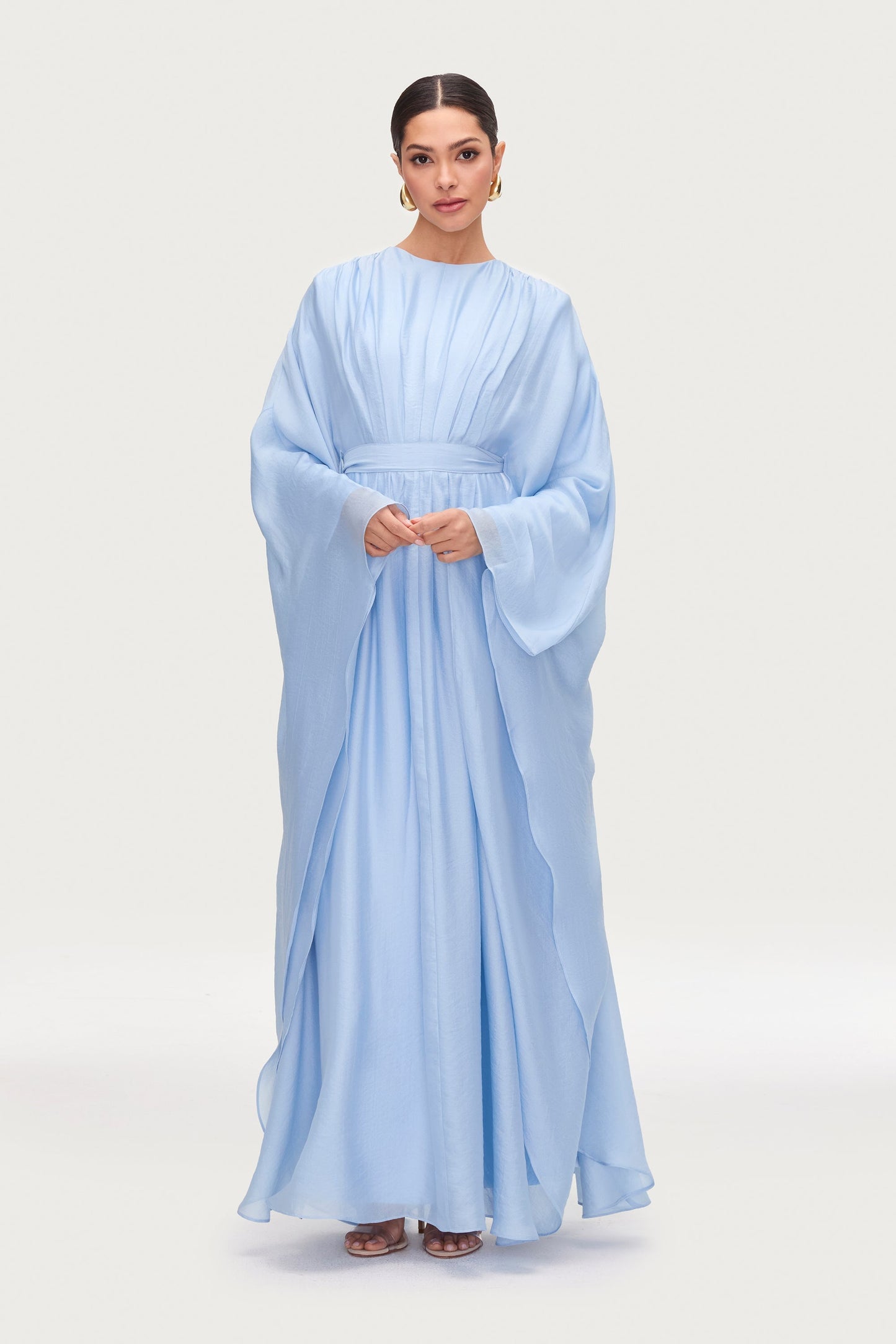 Aura Pleated Maxi Dress - Powder Blue