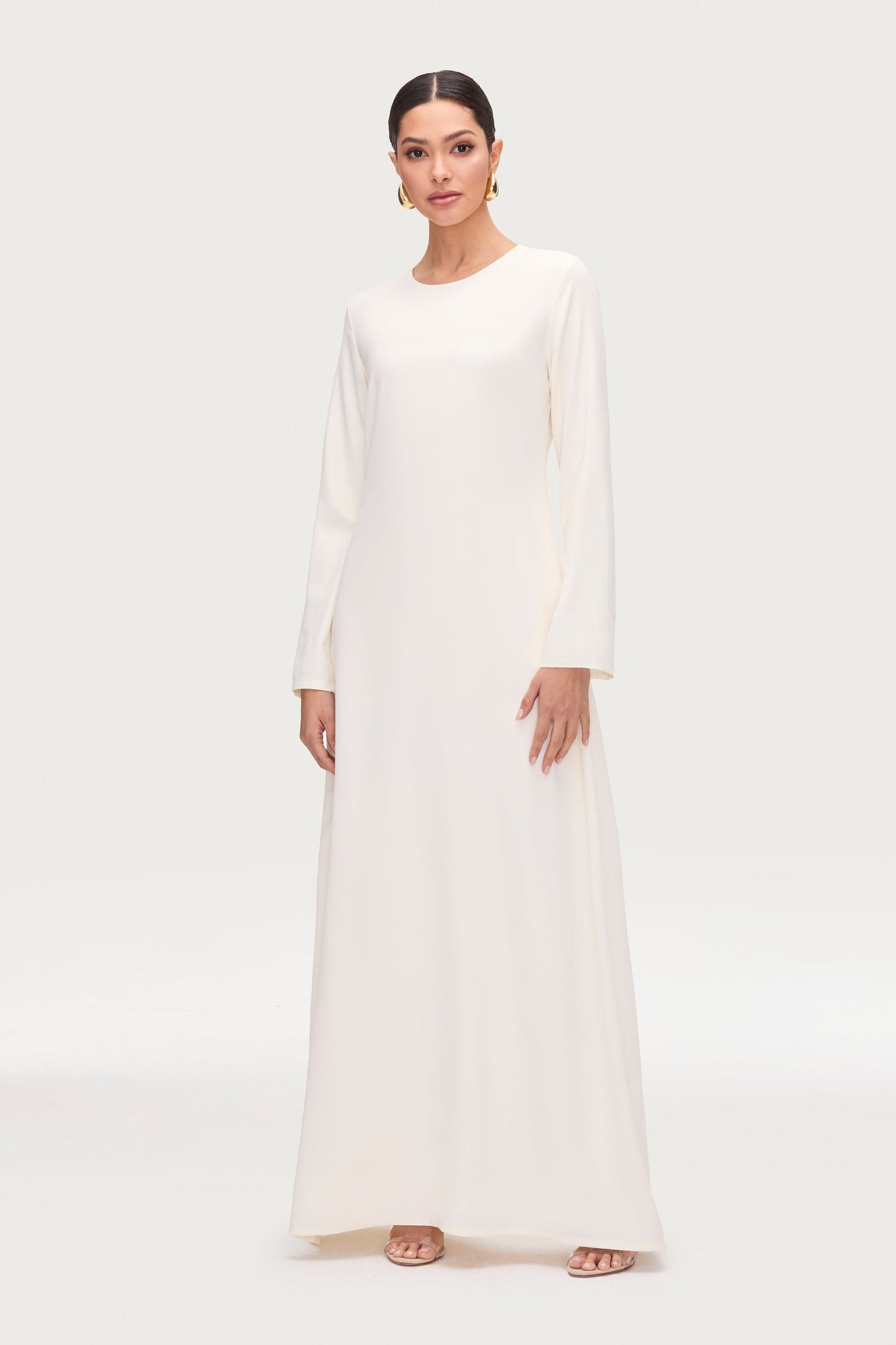 Basic Long Sleeve Maxi Dress - Moonbeam