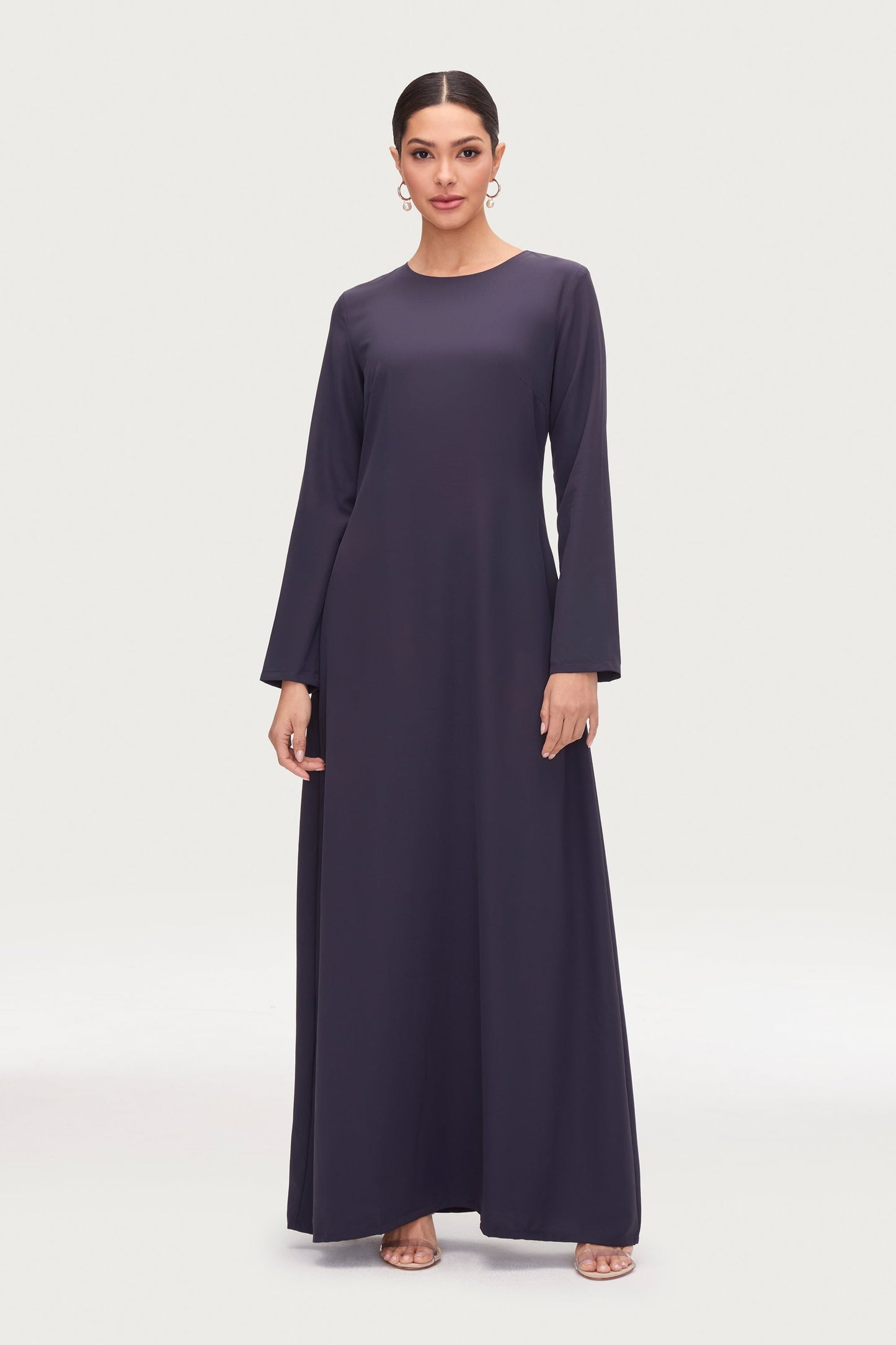 Basic Long Sleeve Maxi Dress - Night Sky