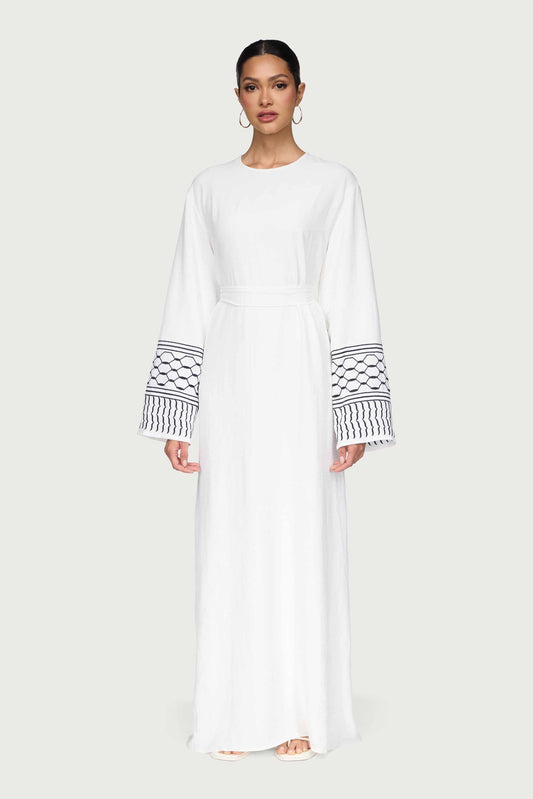 Dima Embroidered Maxi Dress - White